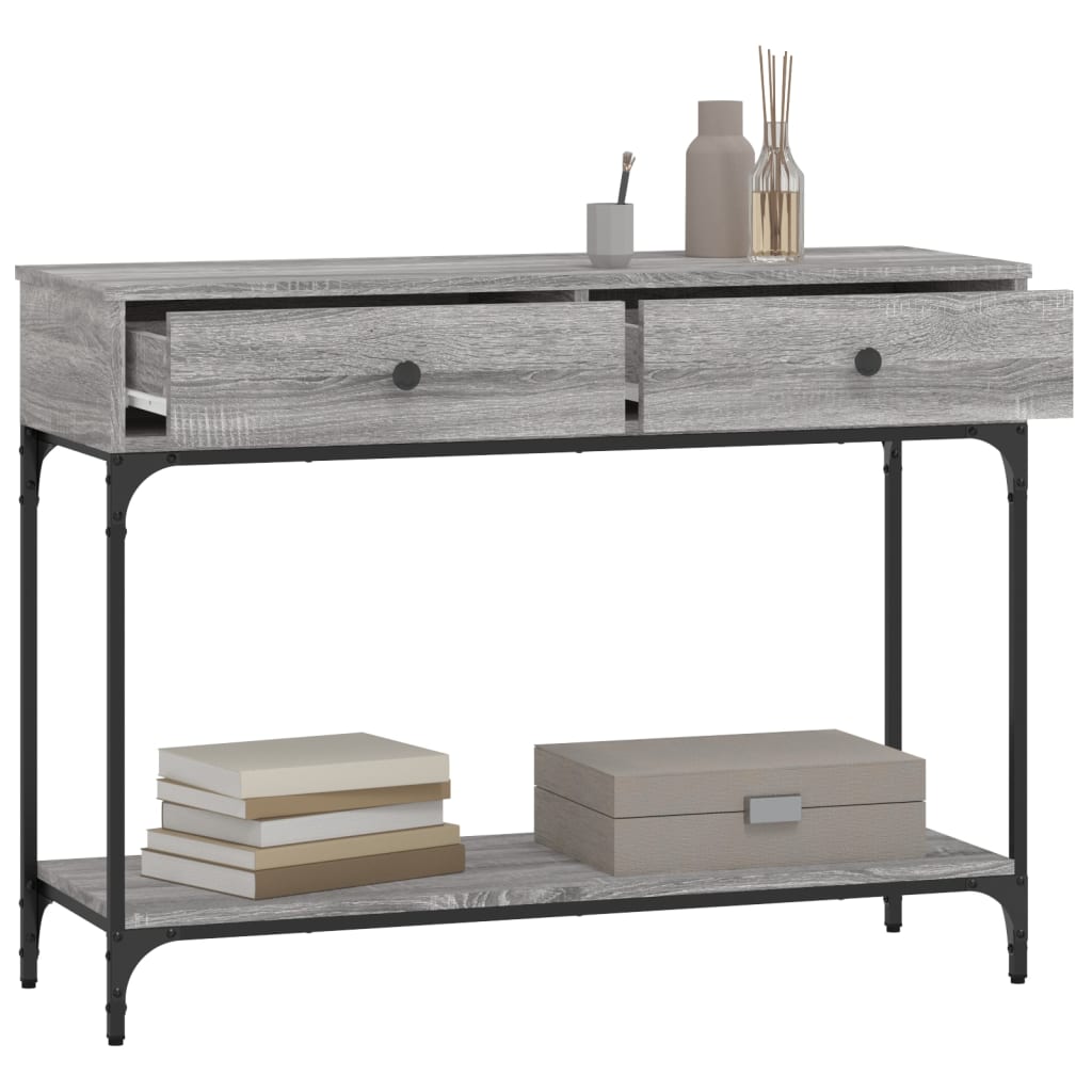 vidaXL Console Table Grey Sonoma 100x34,5x75 cm Engineered Wood