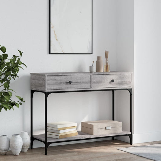 vidaXL Console Table Grey Sonoma 100x34,5x75 cm Engineered Wood