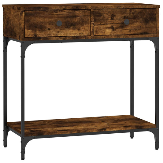 vidaXL Console Table Smoked Oak 75x34,5x75 cm Engineered Wood