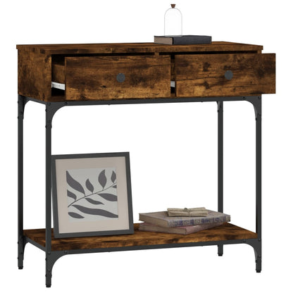vidaXL Console Table Smoked Oak 75x34,5x75 cm Engineered Wood