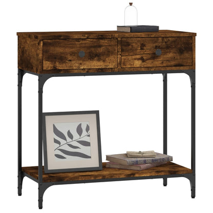 vidaXL Console Table Smoked Oak 75x34,5x75 cm Engineered Wood
