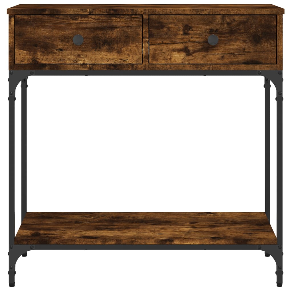 vidaXL Console Table Smoked Oak 75x34,5x75 cm Engineered Wood