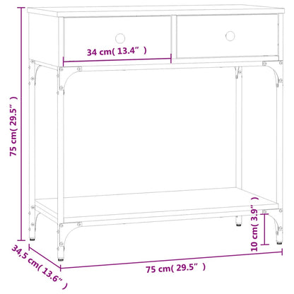 vidaXL Console Table Grey Sonoma 75x34,5x75 cm Engineered Wood