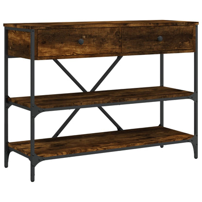 vidaXL Console Table with Drawers&Shelves Smoked Oak Engineered Wood