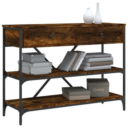 vidaXL Console Table with Drawers&Shelves Smoked Oak Engineered Wood