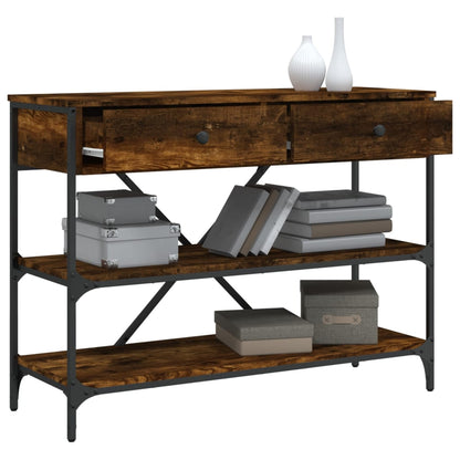 vidaXL Console Table with Drawers&Shelves Smoked Oak Engineered Wood