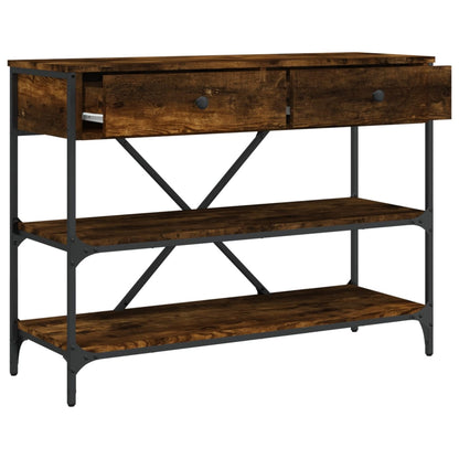 vidaXL Console Table with Drawers&Shelves Smoked Oak Engineered Wood