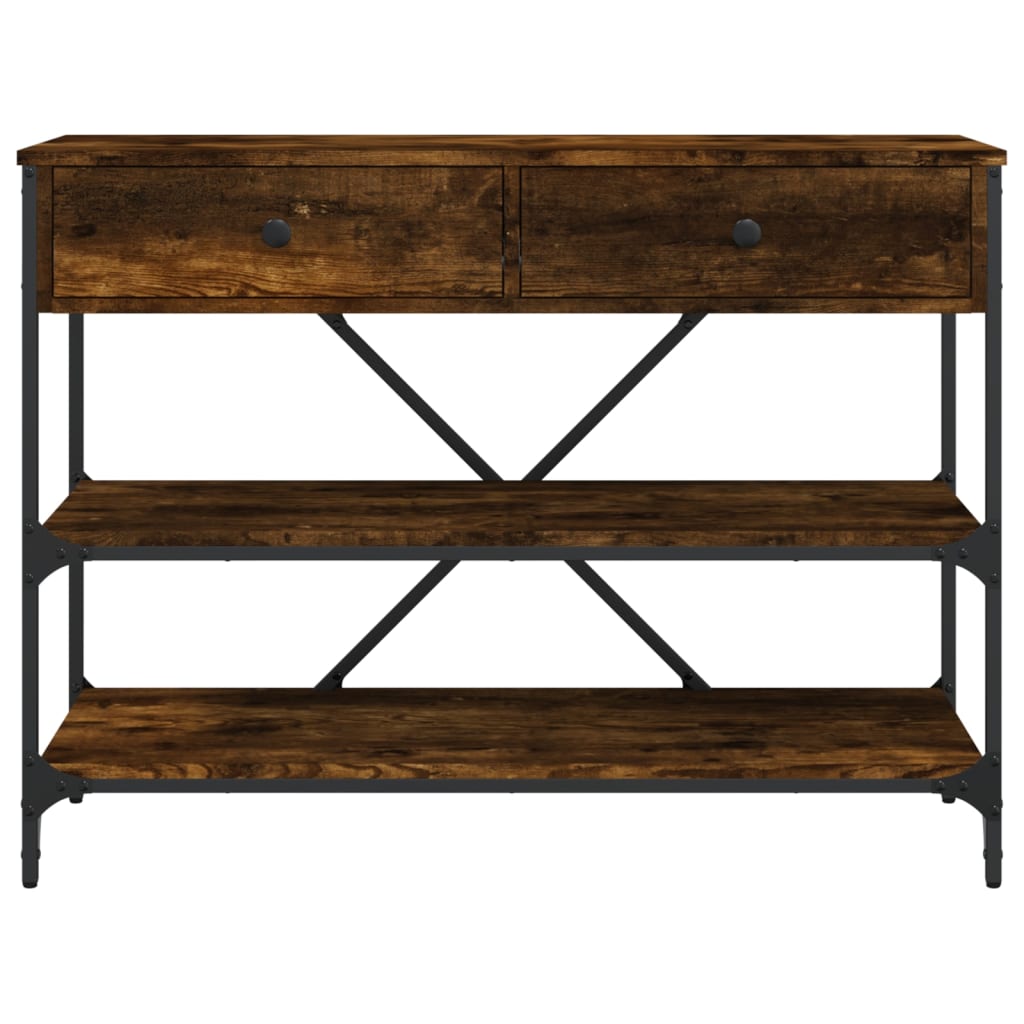 vidaXL Console Table with Drawers&Shelves Smoked Oak Engineered Wood