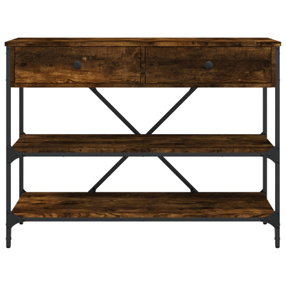 vidaXL Console Table with Drawers&Shelves Smoked Oak Engineered Wood