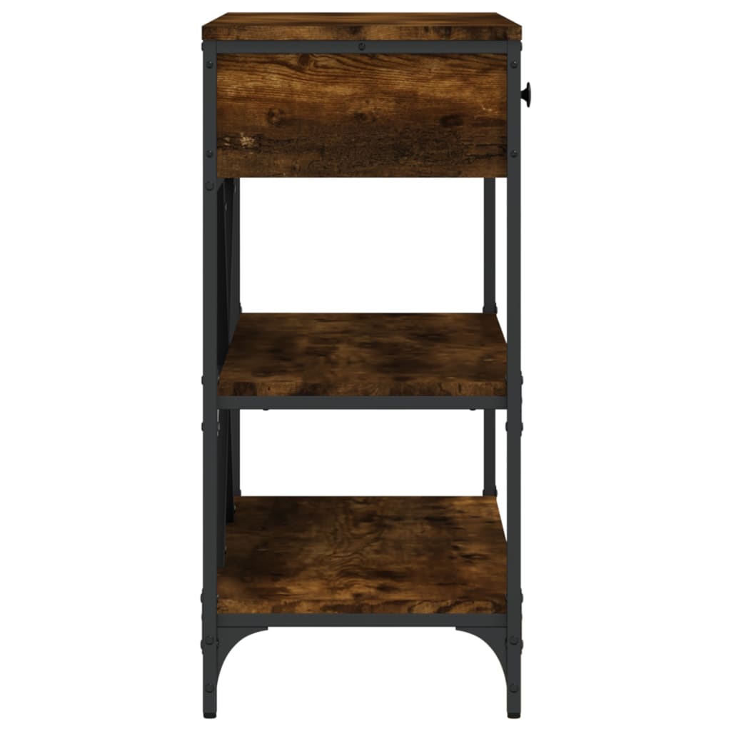 vidaXL Console Table with Drawers&Shelves Smoked Oak Engineered Wood