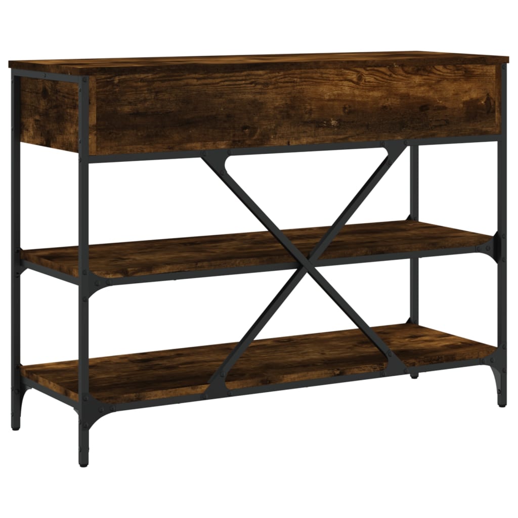 vidaXL Console Table with Drawers&Shelves Smoked Oak Engineered Wood