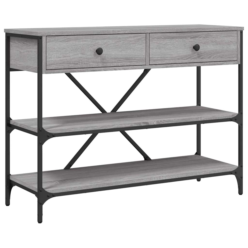 vidaXL Console Table with Drawers&Shelves Grey Sonoma Engineered Wood