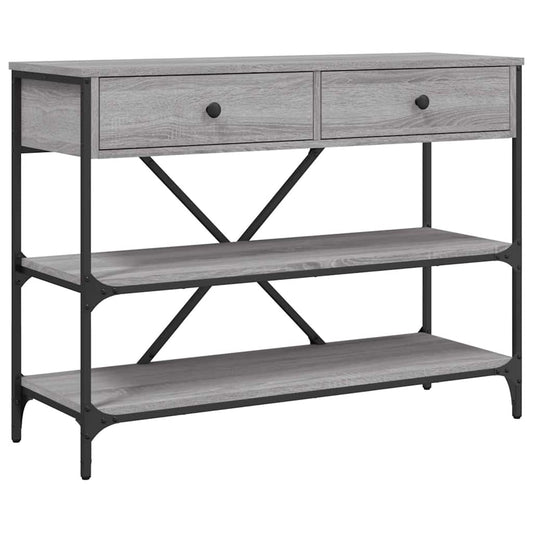 vidaXL Console Table with Drawers&Shelves Grey Sonoma Engineered Wood
