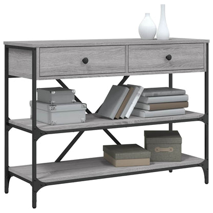 vidaXL Console Table with Drawers&Shelves Grey Sonoma Engineered Wood