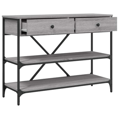 vidaXL Console Table with Drawers and Shelves Grey Sonoma Engineered Wood