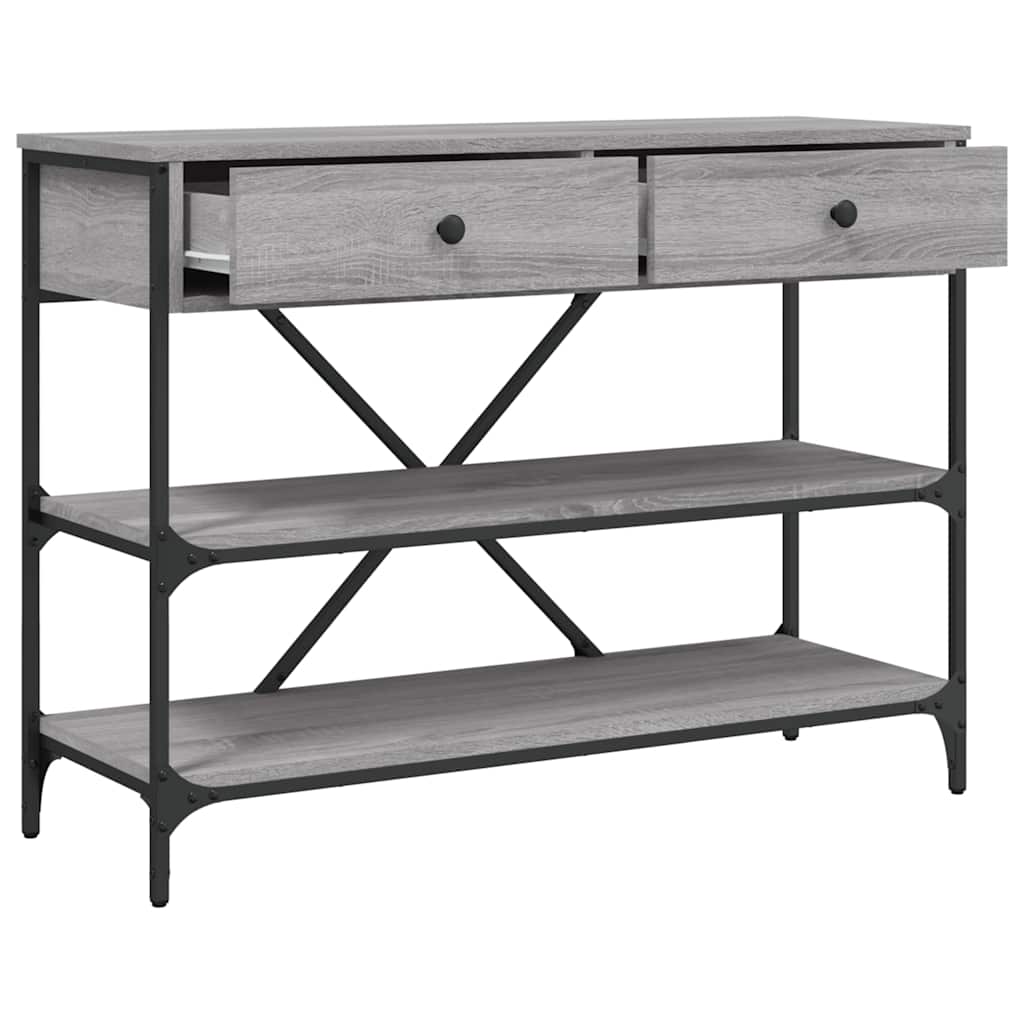 vidaXL Console Table with Drawers&Shelves Grey Sonoma Engineered Wood