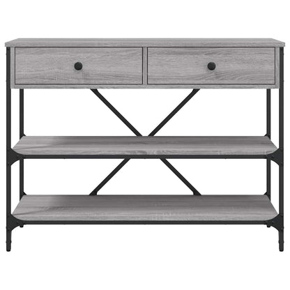 vidaXL Console Table with Drawers and Shelves Grey Sonoma Engineered Wood