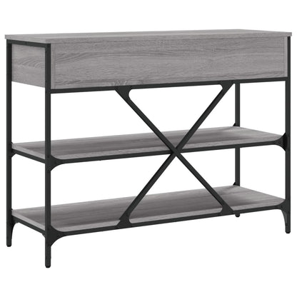 vidaXL Console Table with Drawers and Shelves Grey Sonoma Engineered Wood