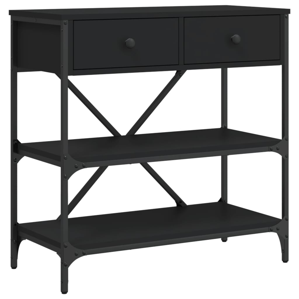 vidaXL Console Table Black 75x34,5x75 cm Engineered Wood