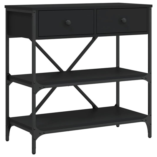 vidaXL Console Table Black 75x34,5x75 cm Engineered Wood