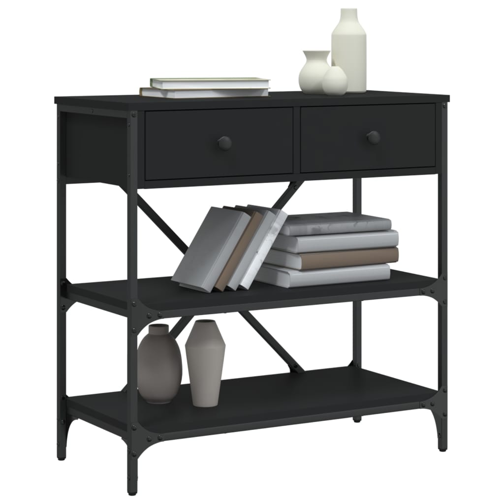 vidaXL Console Table Black 75x34,5x75 cm Engineered Wood