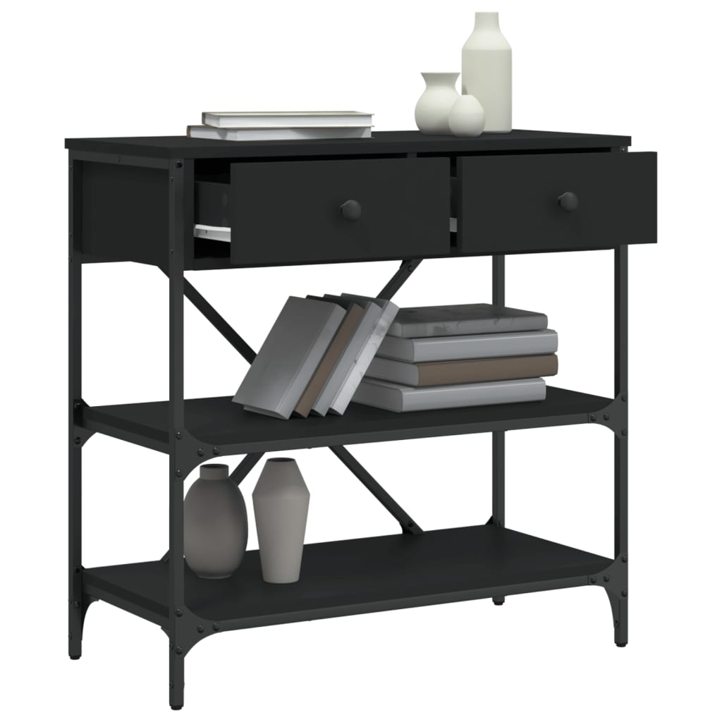 vidaXL Console Table Black 75x34,5x75 cm Engineered Wood