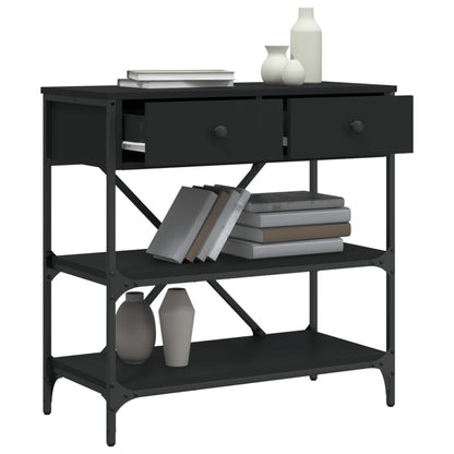 vidaXL Console Table Black 75x34,5x75 cm Engineered Wood