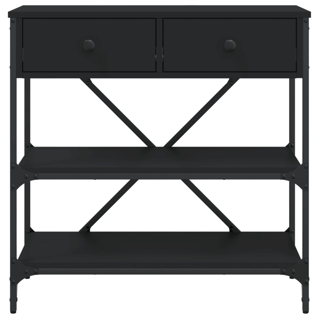 vidaXL Console Table Black 75x34,5x75 cm Engineered Wood