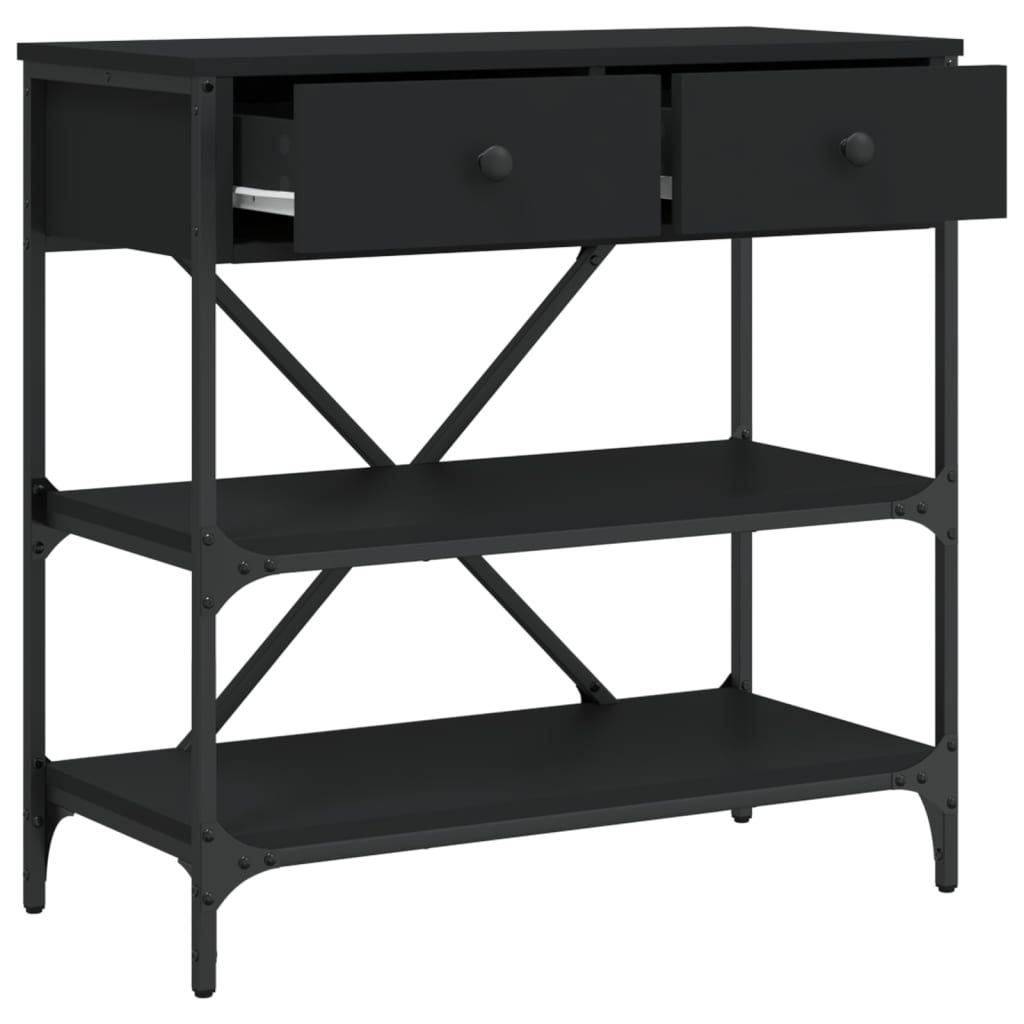 vidaXL Console Table Black 75x34,5x75 cm Engineered Wood