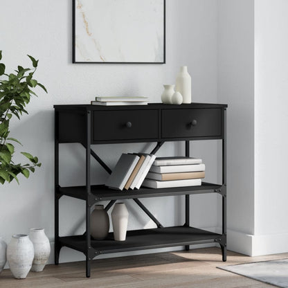 vidaXL Console Table Black 75x34,5x75 cm Engineered Wood