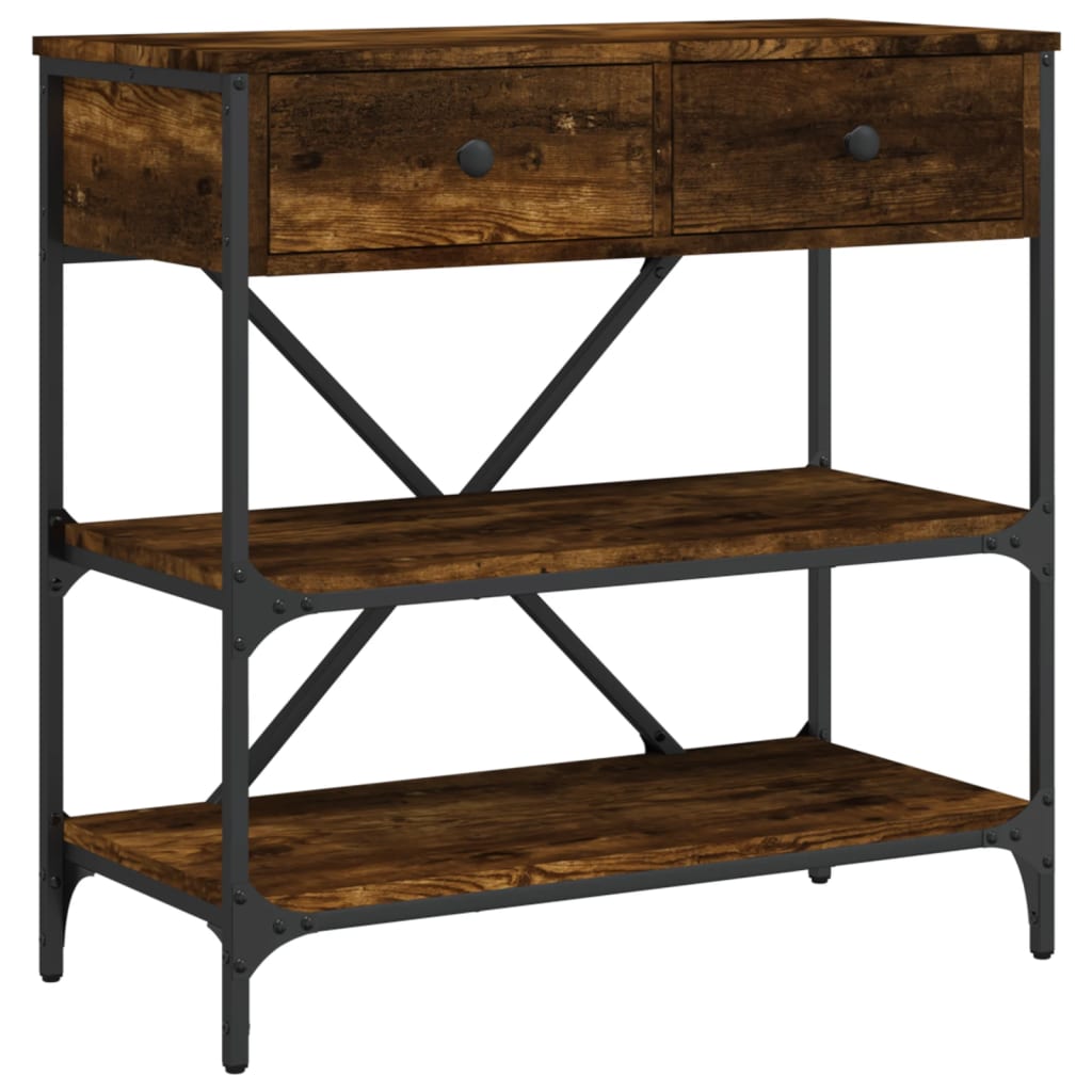 vidaXL Console Table Smoked Oak 75x34,5x75 cm Engineered Wood