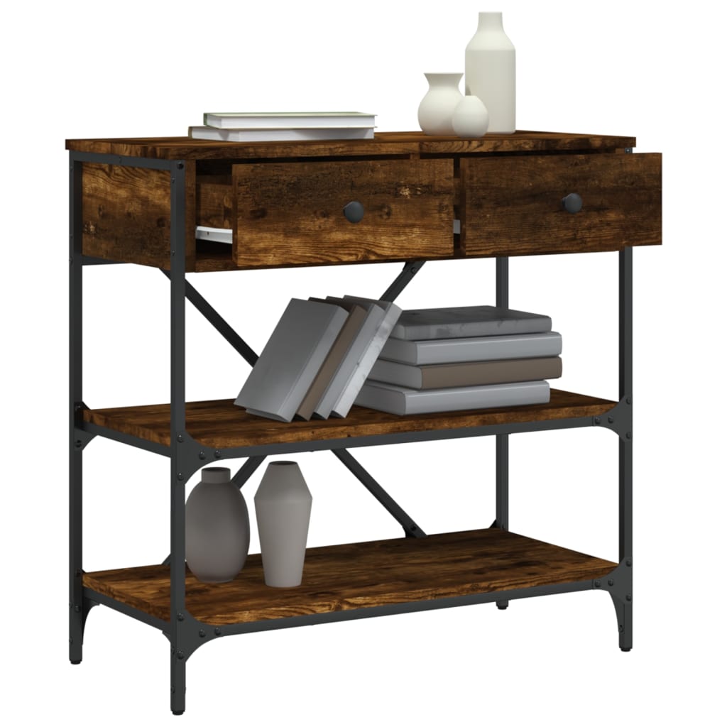 vidaXL Console Table Smoked Oak 75x34,5x75 cm Engineered Wood