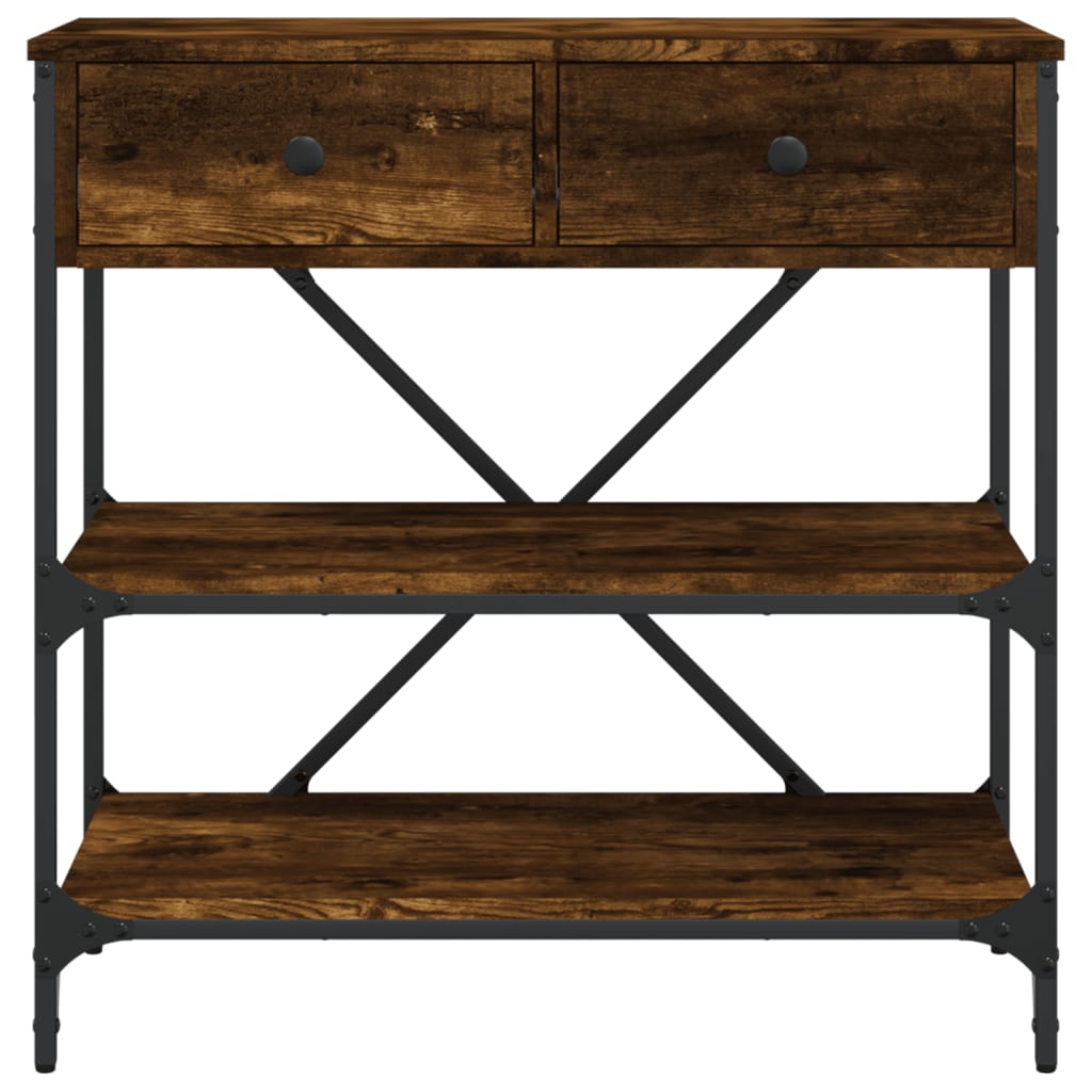 vidaXL Console Table Smoked Oak 75x34,5x75 cm Engineered Wood
