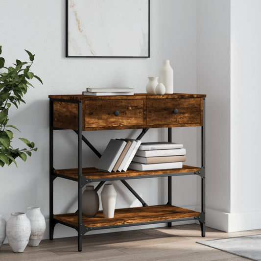 vidaXL Console Table Smoked Oak 75x34,5x75 cm Engineered Wood