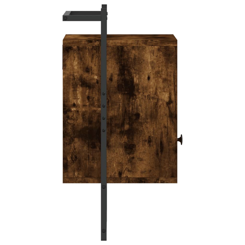 vidaXL Bedside Cabinets Wall-mounted 2 pcs Smoked Oak 40x30x61 cm Engineered Wood