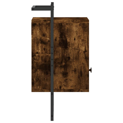 vidaXL Bedside Cabinets Wall-mounted 2 pcs Smoked Oak 40x30x61 cm Engineered Wood
