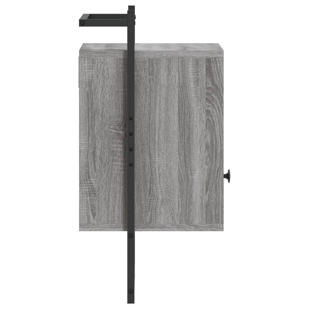 vidaXL Bedside Cabinet Wall-mounted Grey Sonoma 40x30x61 cm Engineered Wood