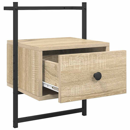 vidaXL Bedside Cabinet Wall-mounted Sonoma Oak 35x30x51 cm Engineered Wood