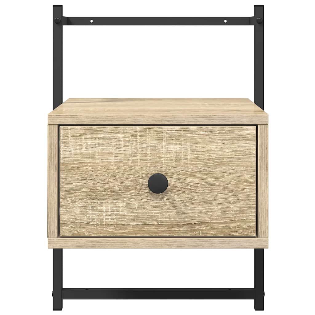 vidaXL Bedside Cabinet Wall-mounted Sonoma Oak 35x30x51 cm Engineered Wood