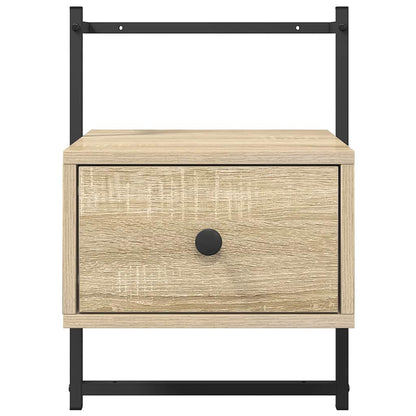 vidaXL Bedside Cabinet Wall-mounted Sonoma Oak 35x30x51 cm Engineered Wood