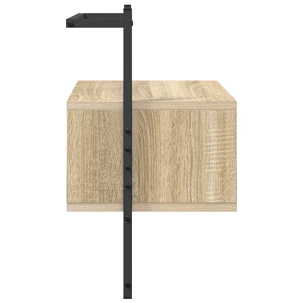 vidaXL Bedside Cabinet Wall-mounted Sonoma Oak 35x30x51 cm Engineered Wood