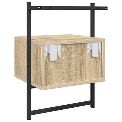 vidaXL Bedside Cabinet Wall-mounted Sonoma Oak 35x30x51 cm Engineered Wood
