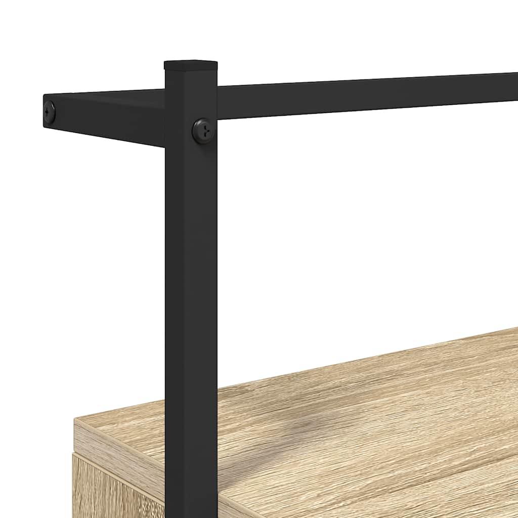 vidaXL Bedside Cabinet Wall-mounted Sonoma Oak 35x30x51 cm Engineered Wood