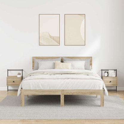 vidaXL Bedside Cabinets Wall-mounted 2 pcs Sonoma Oak 35x30x51 cm