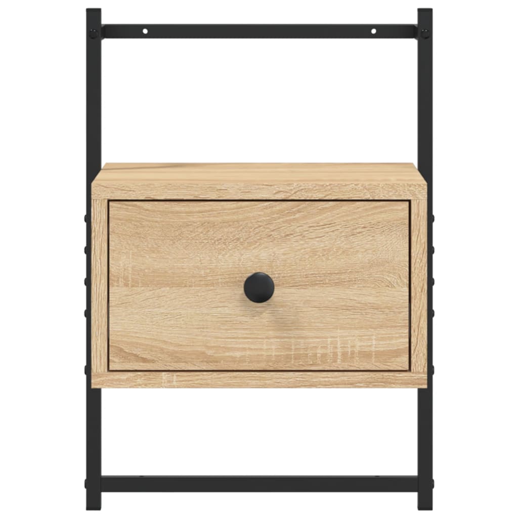 vidaXL Bedside Cabinets Wall-mounted 2 pcs Sonoma Oak 35x30x51 cm Engineered Wood