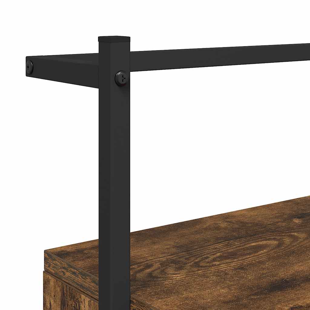 vidaXL Bedside Cabinet Wall-mounted Smoked Oak 35x30x51 cm
