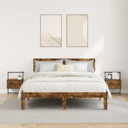 vidaXL Bedside Cabinets Wall-mounted 2 pcs Smoked Oak 35x30x51 cm Engineered Wood