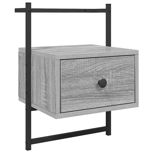 vidaXL Bedside Cabinet Wall-mounted Grey Sonoma 35x30x51 cm