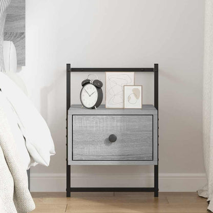 vidaXL Bedside Cabinet Wall-mounted Grey Sonoma 35x30x51 cm