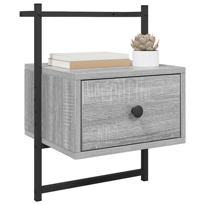 vidaXL Bedside Cabinet Wall-mounted Grey Sonoma 35x30x51 cm